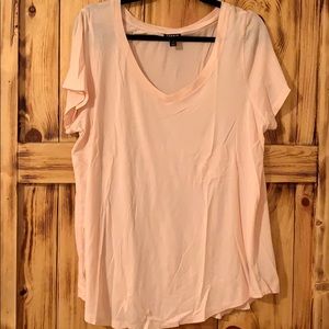 Blush pink v neck tee